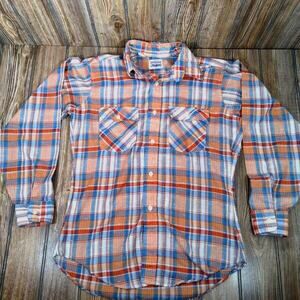 Levis Plaid Western Cowboy Shirt Men M Vintage Lightweight Button Up Retro